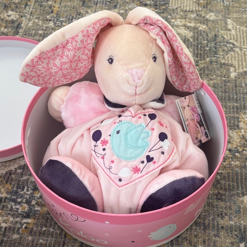 NWT. Kaloo petite rose, large bunny stuffy, so soft!